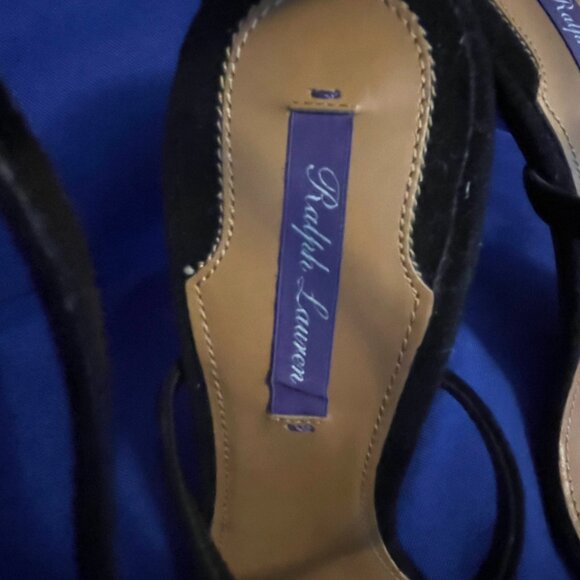 New Ralph Lauren Purple Label Suede Sandal Heel Crystal Embellishments Size 9 39 - Picture 5 of 6